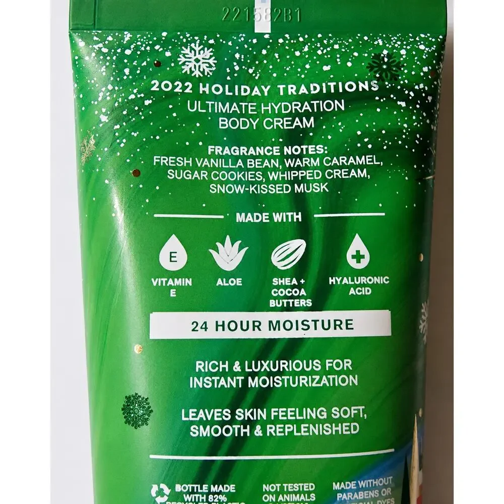 Bath & Body Works Vanilla Bean Noel Ultimate Hydration Body Cream 8 oz New